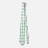 Grün/Weiß-Raute Necktie Krawatte (Vorderseite)