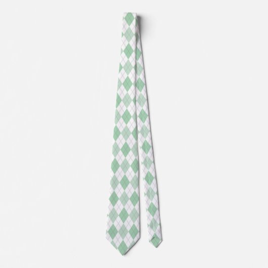 Grün/Weiß-Raute Necktie Krawatte (Vorderseite)
