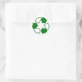 Grün-Weiß-recycle Runder Aufkleber (Tasche)