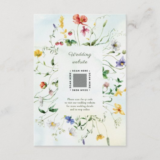 Grün-Weiß-Romantische Sommerhochzeit Begleitkarte (Vorderseite)