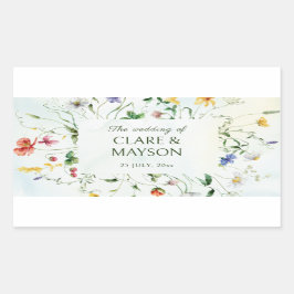 Grün-Weiß-Romantische Sommerhochzeit Rechteckiger Aufkleber