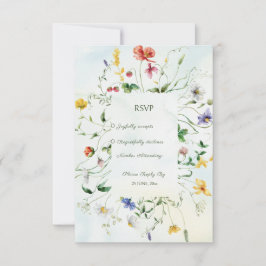 Grün-Weiß-Romantische Sommerhochzeit RSVP Karte