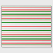 Grün, Weiß, Rot Streifen/Linienmuster Geschenkpapier (Flach)