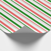 Grün, Weiß, Rot Streifen/Linienmuster Geschenkpapier (Ecke)
