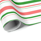 Grün, Weiß, Rot Streifen/Linienmuster Geschenkpapier (Rolleneckpunkt)