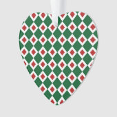 Grün, Weiß, rotes Diamantmuster Ornament (Vorderseite)
