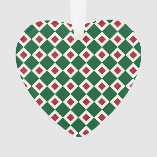 Grün, Weiß, rotes Diamantmuster Ornament (Vorderseite)