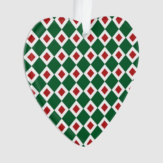 Grün, Weiß, rotes Diamantmuster Ornament (Vorderseite)