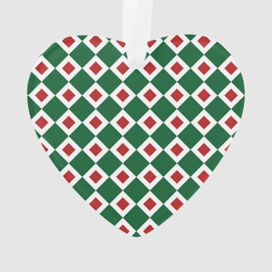Grün, Weiß, rotes Diamantmuster Ornament (Rückseite)
