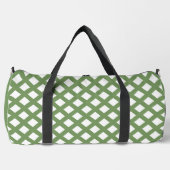 Grün Weiß Schachbrett Diamant Muster Groß Duffle Bag (Vorderseite)