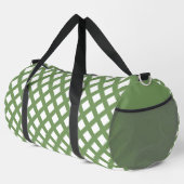 Grün Weiß Schachbrett Diamant Muster Groß Duffle Bag (Rechte Ecke)
