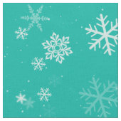 Grün-Weiß-Schneeflockenmuster Stoff (Nahaufnahme)