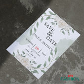 Grün-Weiß-Script-Watercolor-Pinselhochzeit Save The Date