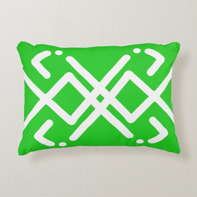 Grün-Weiß-Sha 1 Dekokissen (Vorderseite)