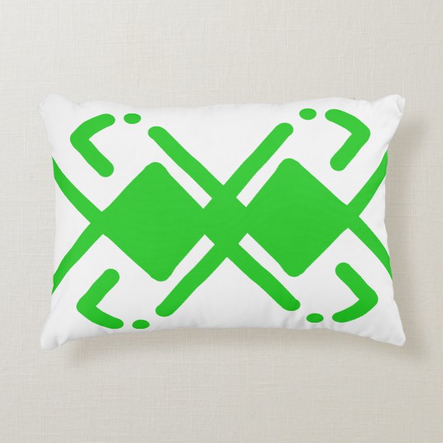 Grün-Weiß-Sha 1 Dekokissen (Vorderseite)