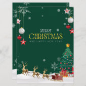 Grün weiß und gelb Moderne frohe Weihnachten (Vorne/Hinten)