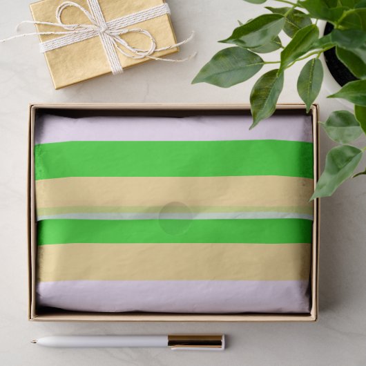 Grün, weiß und orange Muster Seidenpapier (Geschenk)