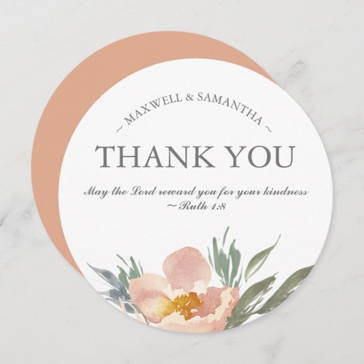 Grün, Weiß und Orange Vielen Dank Einladung (Vorne/Hinten)