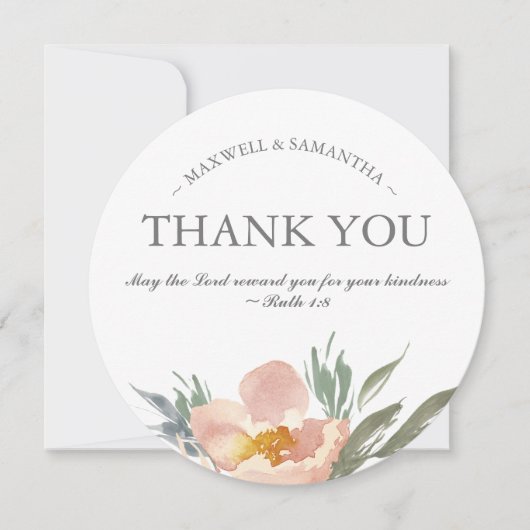 Grün, Weiß und Orange Vielen Dank Einladung (Vorderseite)