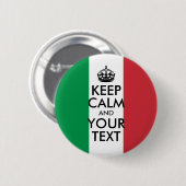 Grün, Weiß und Rot Behalten Ruhe und Ihr Text Button (Vorne & Hinten)