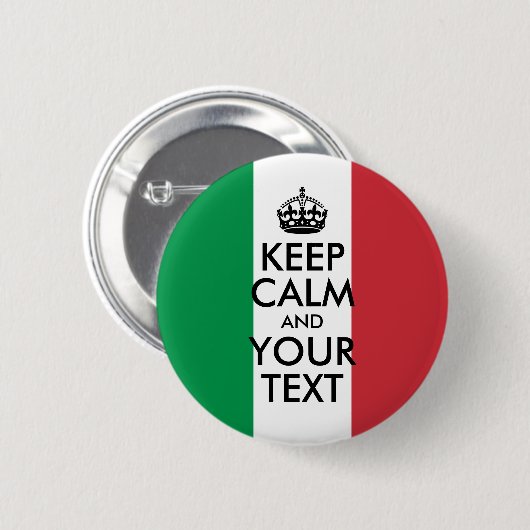 Grün, Weiß und Rot Behalten Ruhe und Ihr Text Button (Vorne & Hinten)