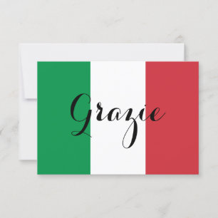 Grün Weiß und Rot Italienisch Dankeskarte