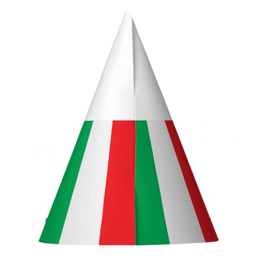 Grün, Weiß und Rot - italienische Flagge Partyhütchen (Rückseite)