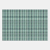Grün, Weiß und Schwarz Kariert Geschenkpapier Set (Vorderseite 3)