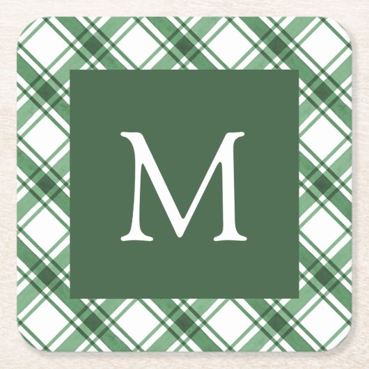 Grün-Weiß-Untersetzer Rechteckiger Pappuntersetzer (Vorderseite)