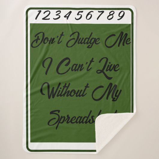 Grün Weiß urteilt mir nicht, dass ich ohne Leben n Sherpadecke (Vorderseite)