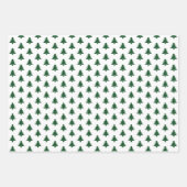 Grün/Weiß-Weihnachtsbaum Ikonisches Muster Geschenkpapier Set (Vorderseite)