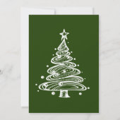 Grün-Weiß-Weihnachtsbaum-Party Einladung (Rückseite)