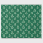Grün-Weiß-Weihnachtsbaummuster Geschenkpapier (Flach)