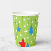 Grün-Weiß-Weihnachtsbaummuster Pappbecher (Rechts)