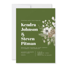 Grün & Weiß Winterwald Bouquet Moderne Hochzeit