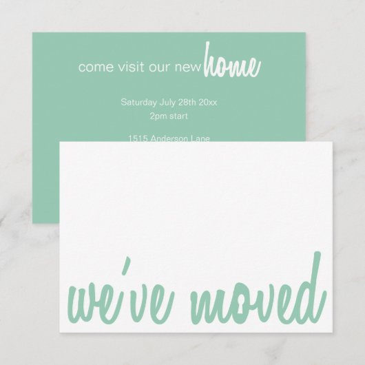 Grün & Weiß Wir haben die Einladung zum Wohnungsba (Vorne/Hinten)