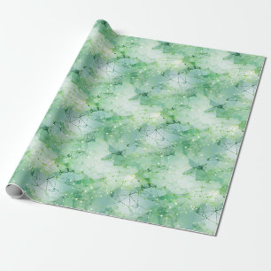 Grün-weiße abstrakte Geometrie Geschenkpapier