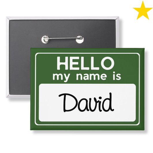 Grün Weiße Benutzerdefinierte Name Hallo Mein Name Button