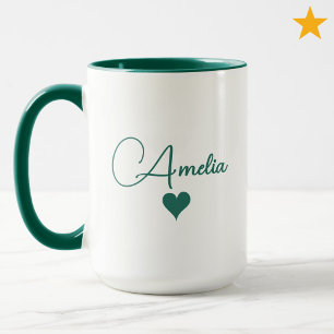 Grün Weiße benutzerdefinierte Namen Kursiv-Typogra Tasse