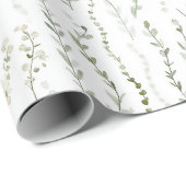 Grün Weiße Blätter Geburtstag Geschenkpapier (Rolleneckpunkt)