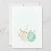 grün-weiße Blume Goldblütengebäck Geburtstag Teil Einladung (Rückseite)