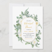 Grün weiße Blume Hochzeit Probe Einladung (Vorderseite)