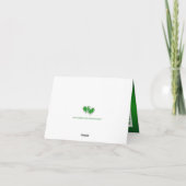 Grün, Weiße Blüte, Herz Hochzeit Danke Karte (Rückseite)