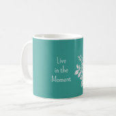 Grün Weiße Blüten Kaffeetasse (Vorderseite Links)
