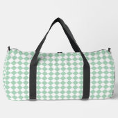 Grün Weiße Checker-Diamant-Muster Groß Duffle Bag (Vorderseite)