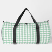 Grün Weiße Checker-Diamant-Muster Groß Duffle Bag (Rückseite)