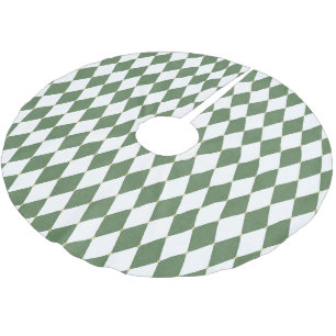 Grün Weiße Diamant Weihnachten Polyester Weihnachtsbaumdecke