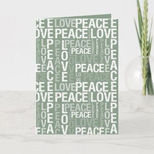 Grün Weiße Frieden Liebe Weihnachten Karte