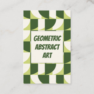 Grün Weiße Geometrische Abstrakte Visitenkarte
