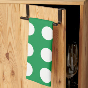Grün Weiße Polka-Punkte Süß Retro Geschirrtuch